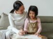 woman and child drawing
