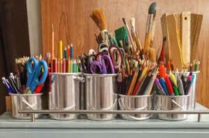 organized school supplies