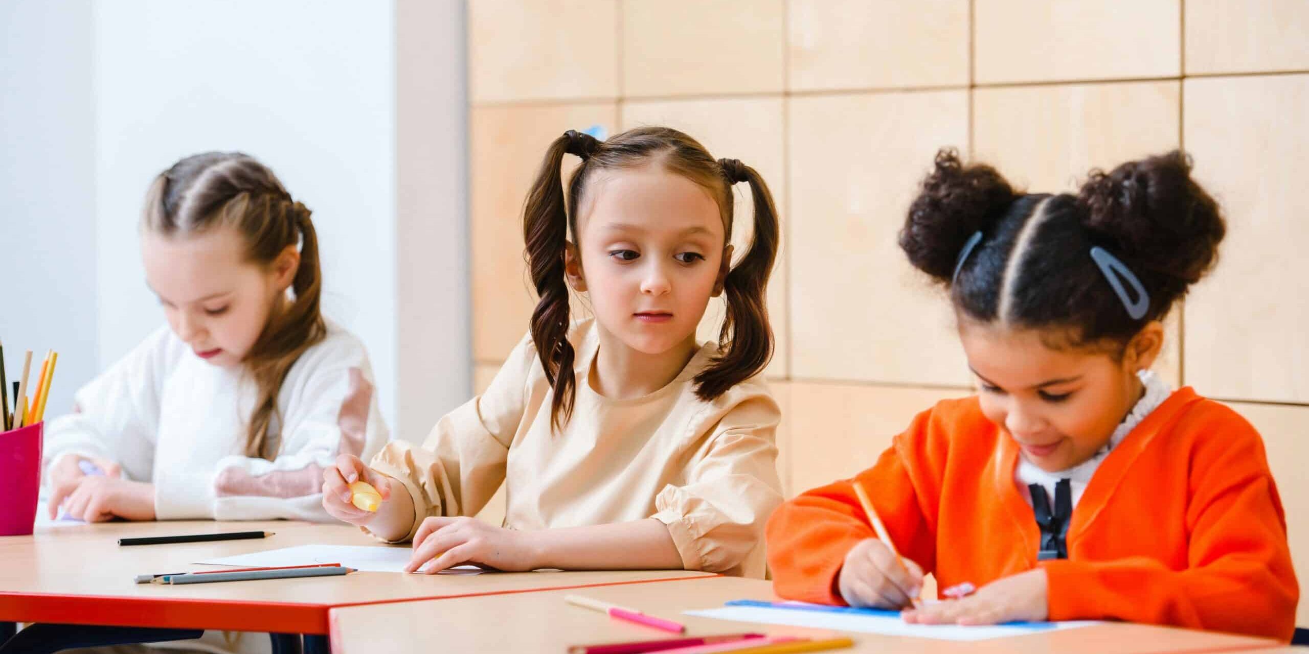 Children Studying Inside a Classroom
