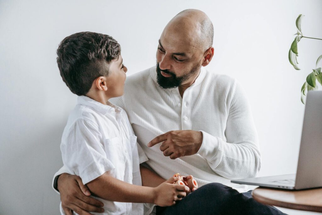 parent having honest conversation with child