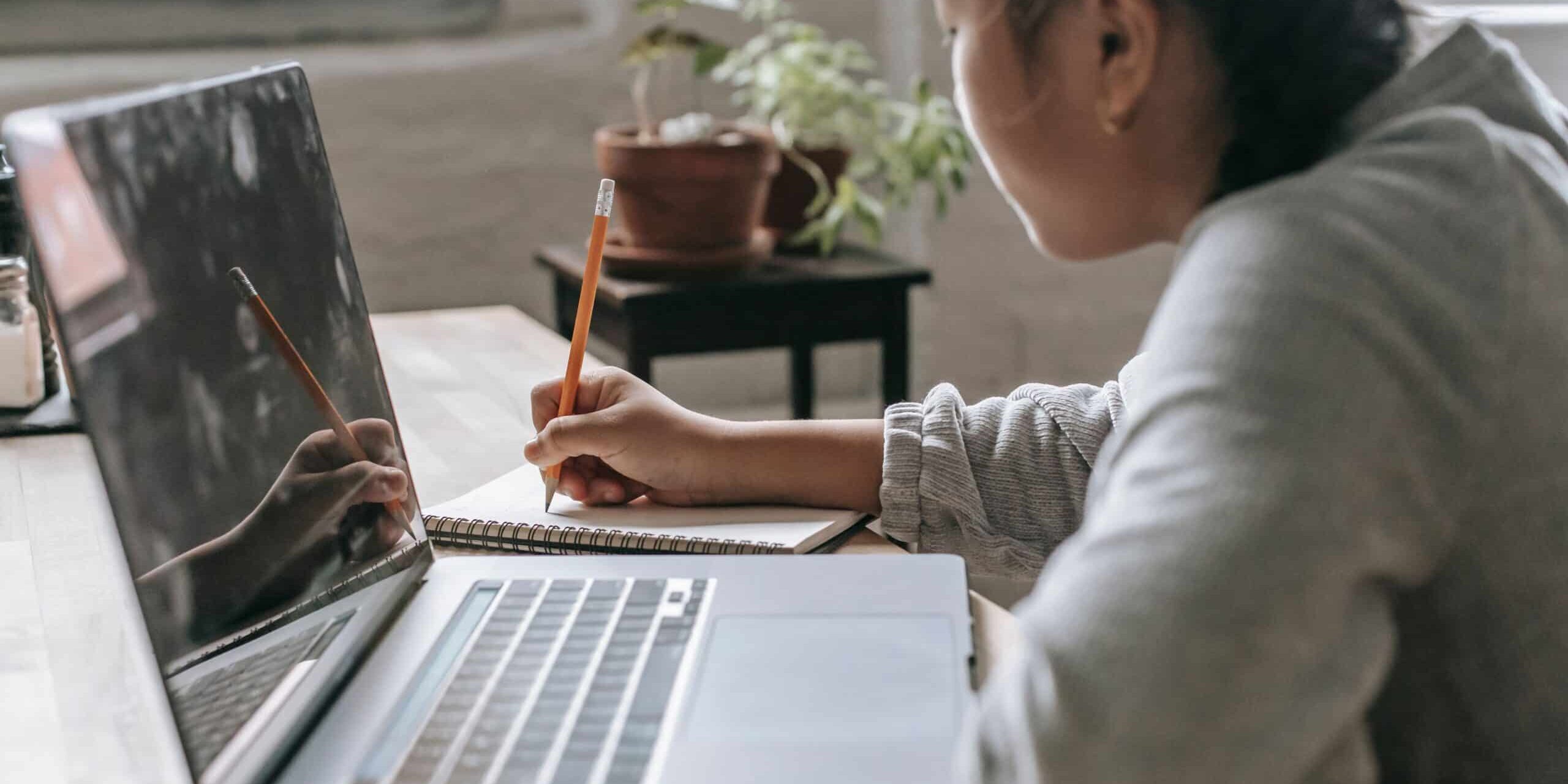 Young woman studying online Young woman studying online