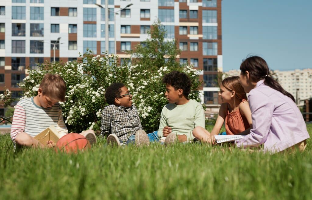 children socializing