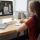 student working online
